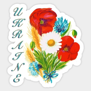 Summer field flowers very often you can find on Ukrainian fields Sticker